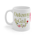 OSTOMY GAL FLOWERS White Ceramic Mug