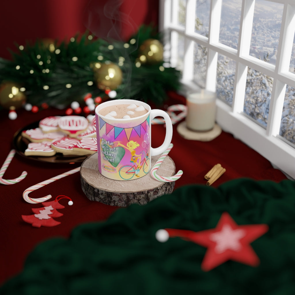 BARBIE BUTT PROUD White Ceramic Mug