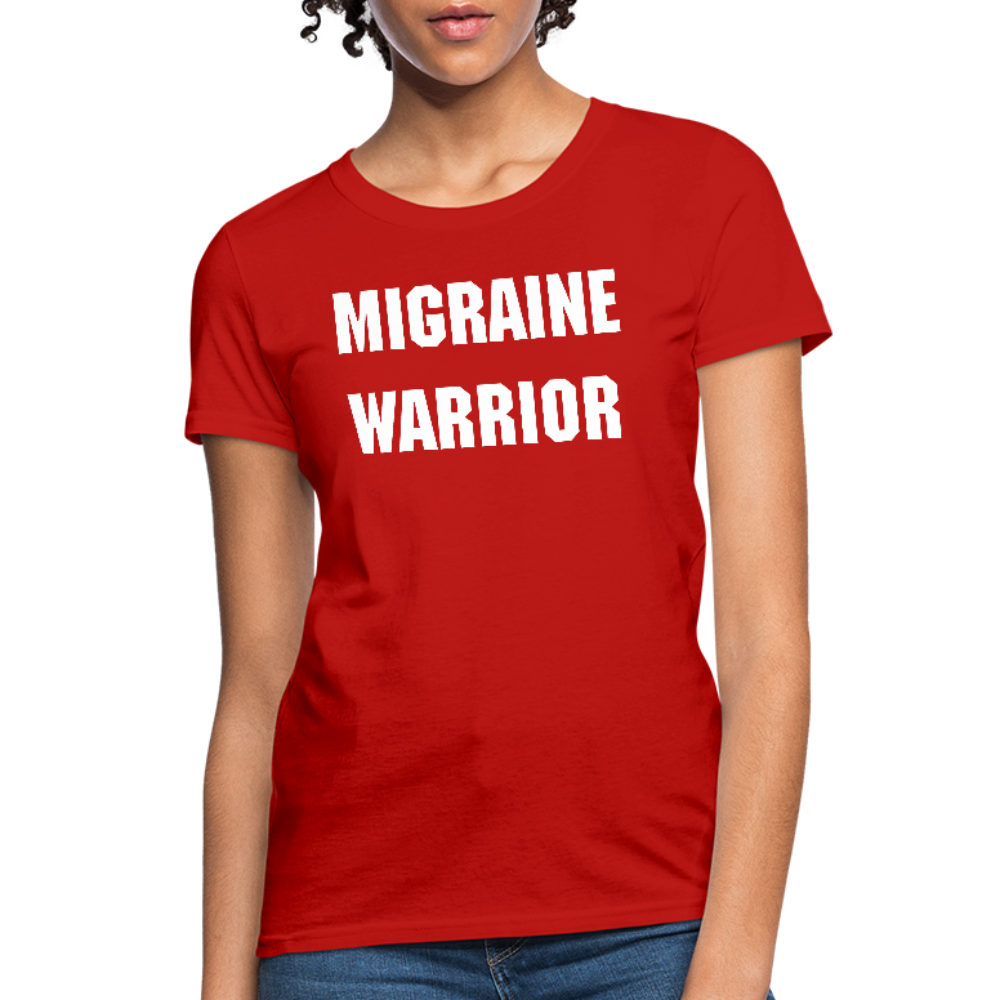 Women's T-Shirt Migraine Warrior Stop The Stigma - red