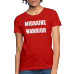Women's T-Shirt Migraine Warrior Stop The Stigma - red