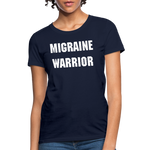 Women's T-Shirt Migraine Warrior Stop The Stigma - navy