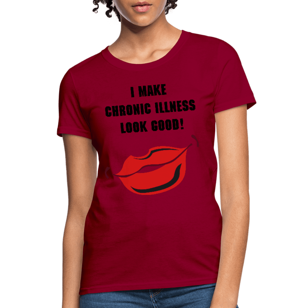 Women's T-Shirt Chronic Illness Awareness - dark red