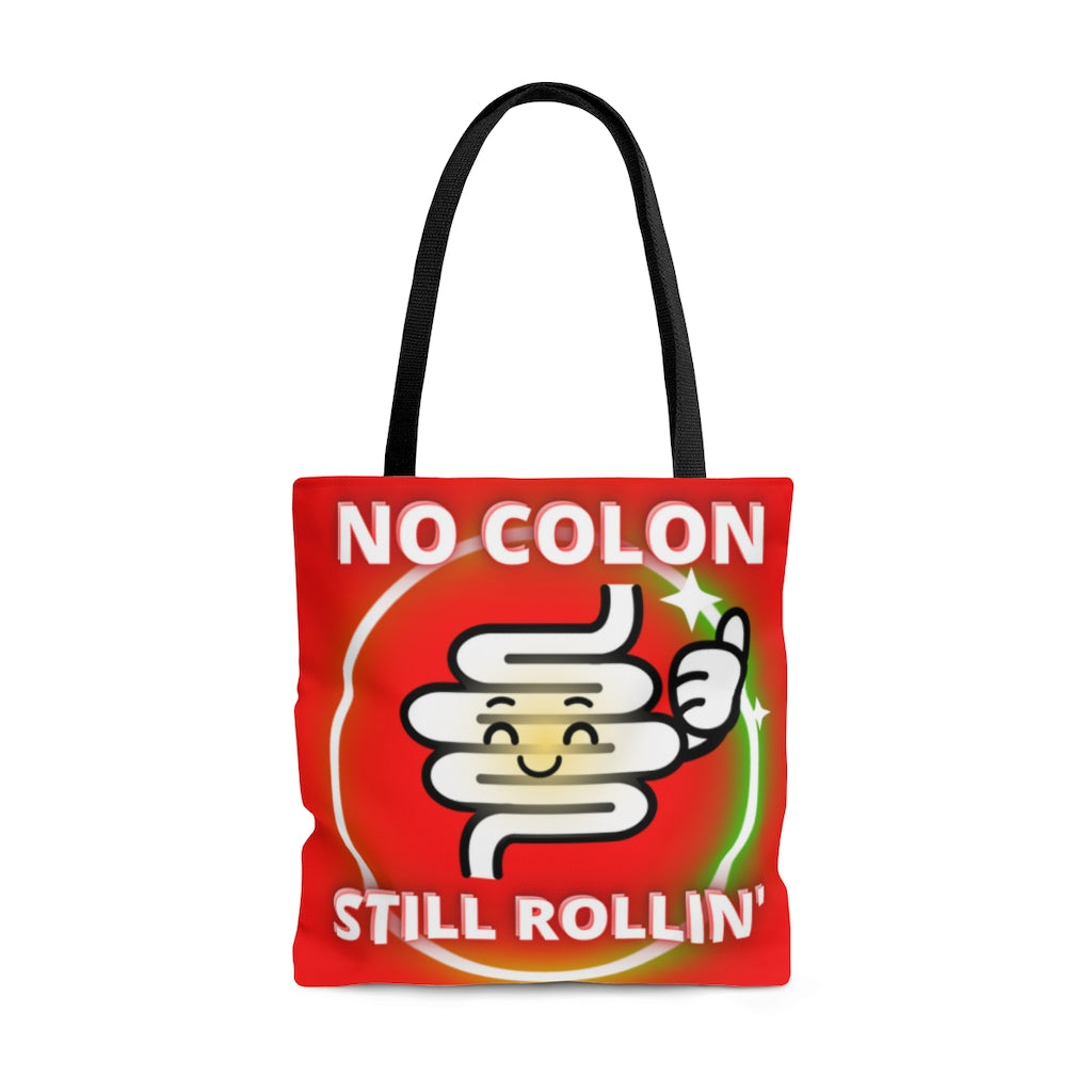NO COLON STILL ROLLIN' Practical Tote Bag (red)