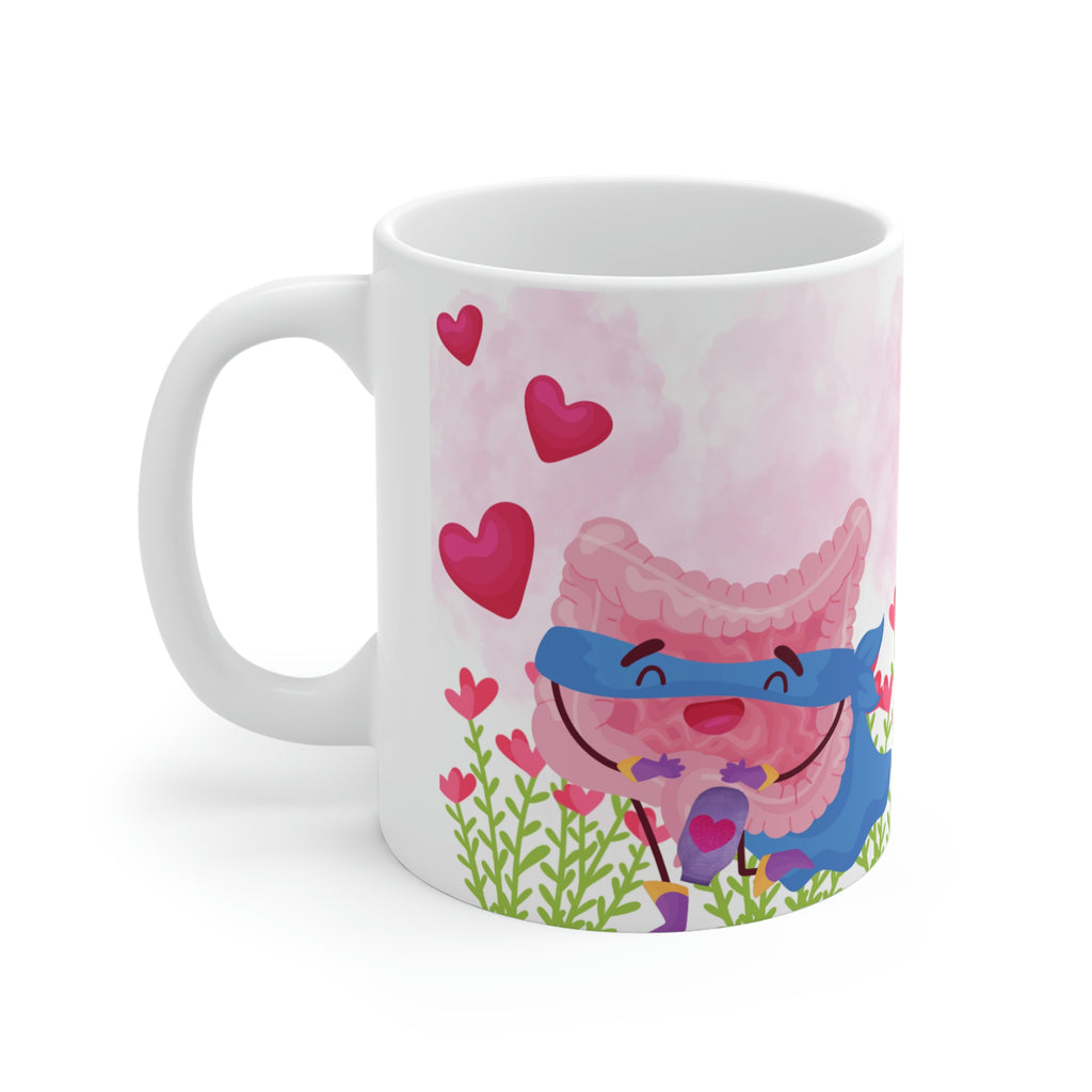 OSTOMY LIFE SHIT-UATION White Ceramic Mug (Valentines)purple