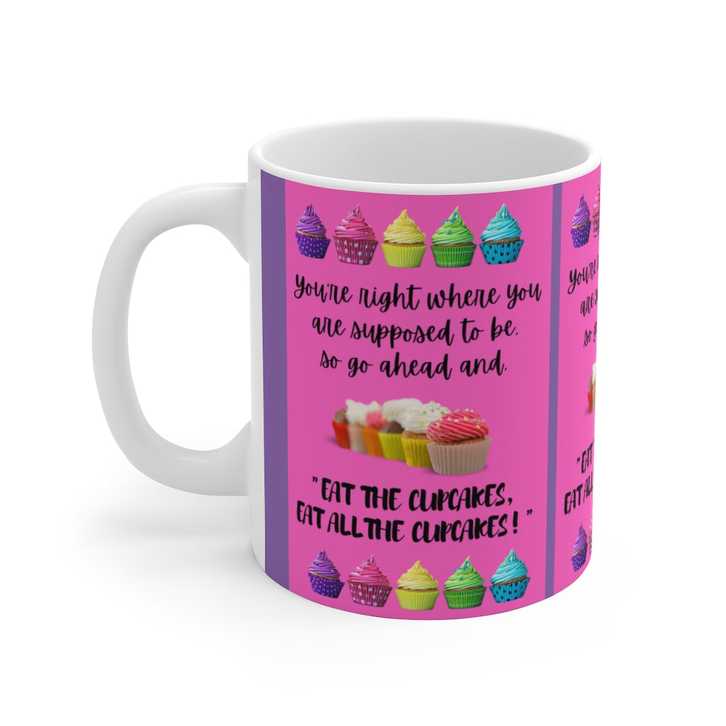 EAT THE CUPCAKE White Ceramic Mug
