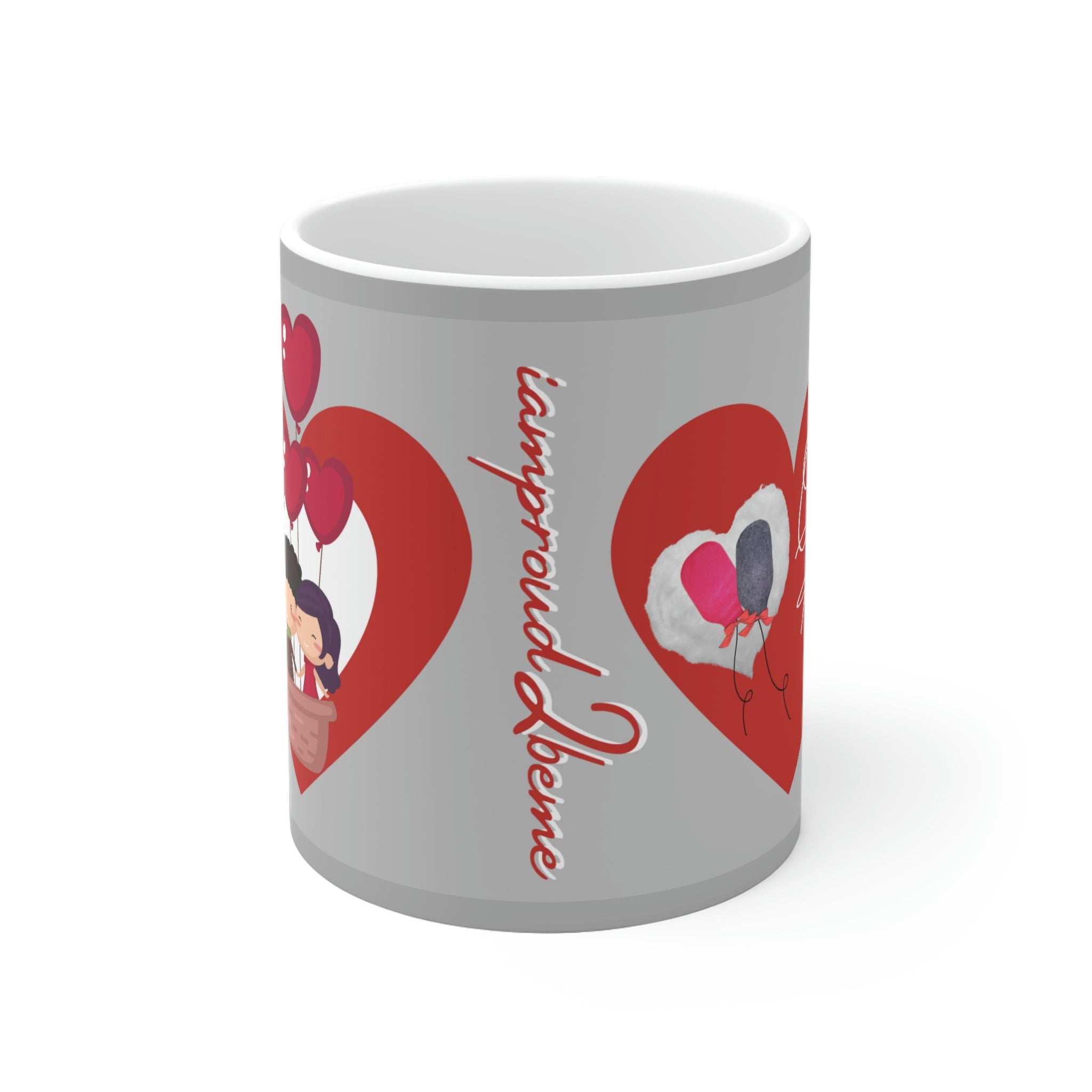 OSTOMY BALLOONS LOVE White Ceramic Mug (valentines)