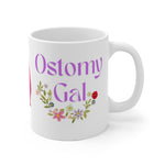 OSTOMY GAL FLOWERS White Ceramic Mug