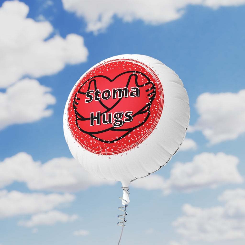 STOMA HUGS Mylar Helium Balloon (white)
