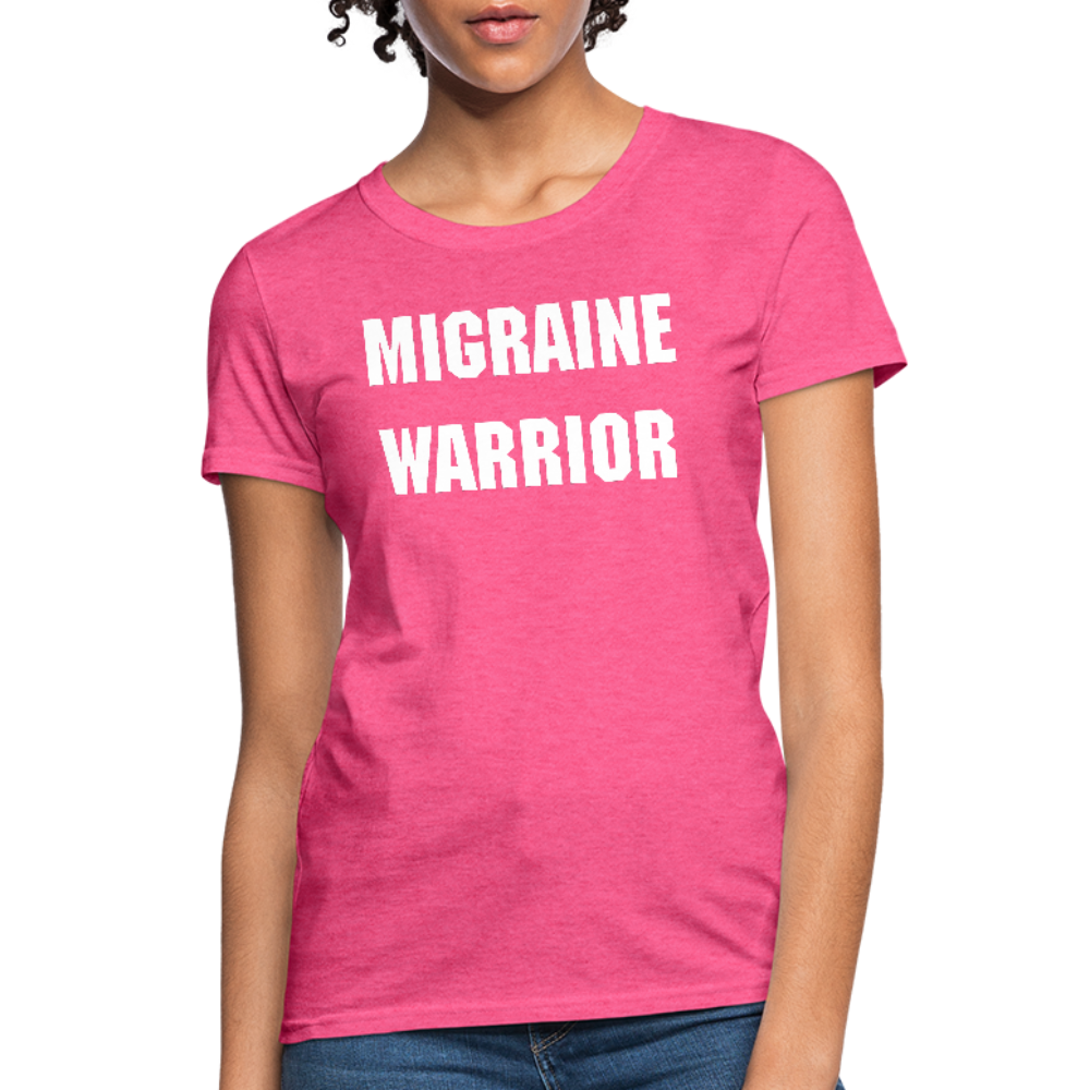 Women's T-Shirt Migraine Warrior Stop The Stigma - heather pink