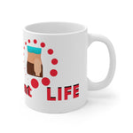 LIVIN' A BAGnificent LIFE White Ceramic Mug (female)