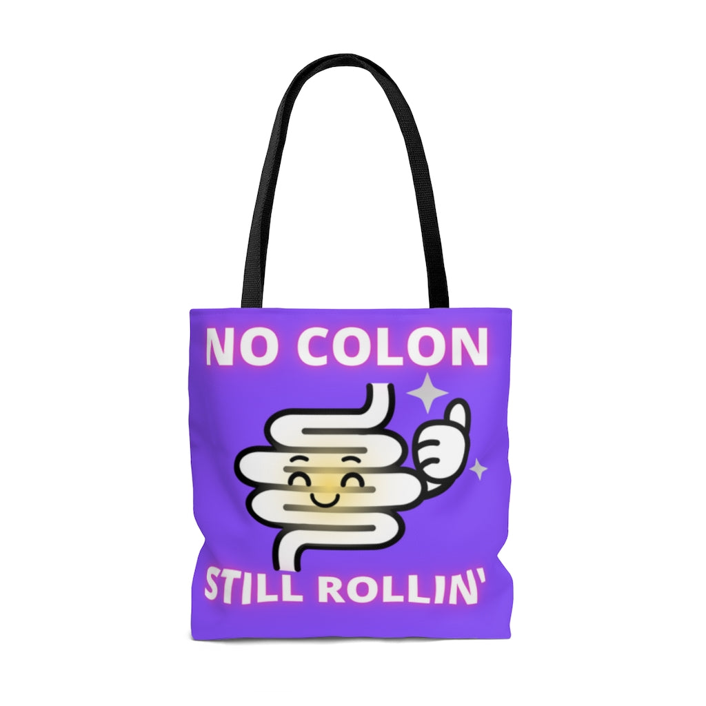 NO COLON STILL ROLLIN' Practical Tote Bag (purple)