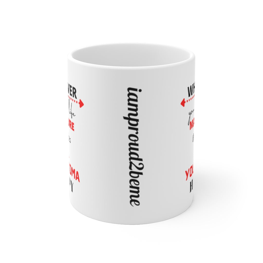 MAKE YOUR STOMA HAPPY White Ceramic Mug