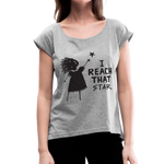 T-Shirt Womens Roll Cuff - heather gray