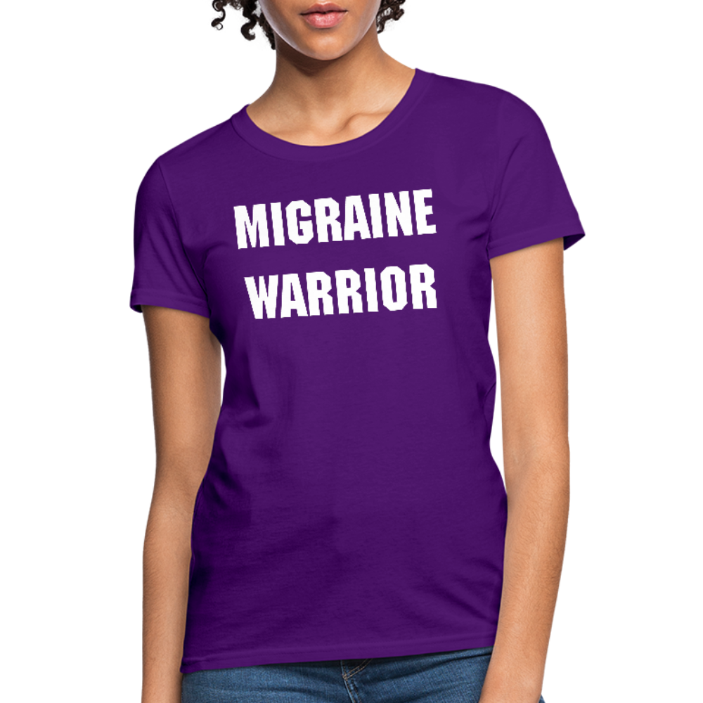 Women's T-Shirt Migraine Warrior Stop The Stigma - purple