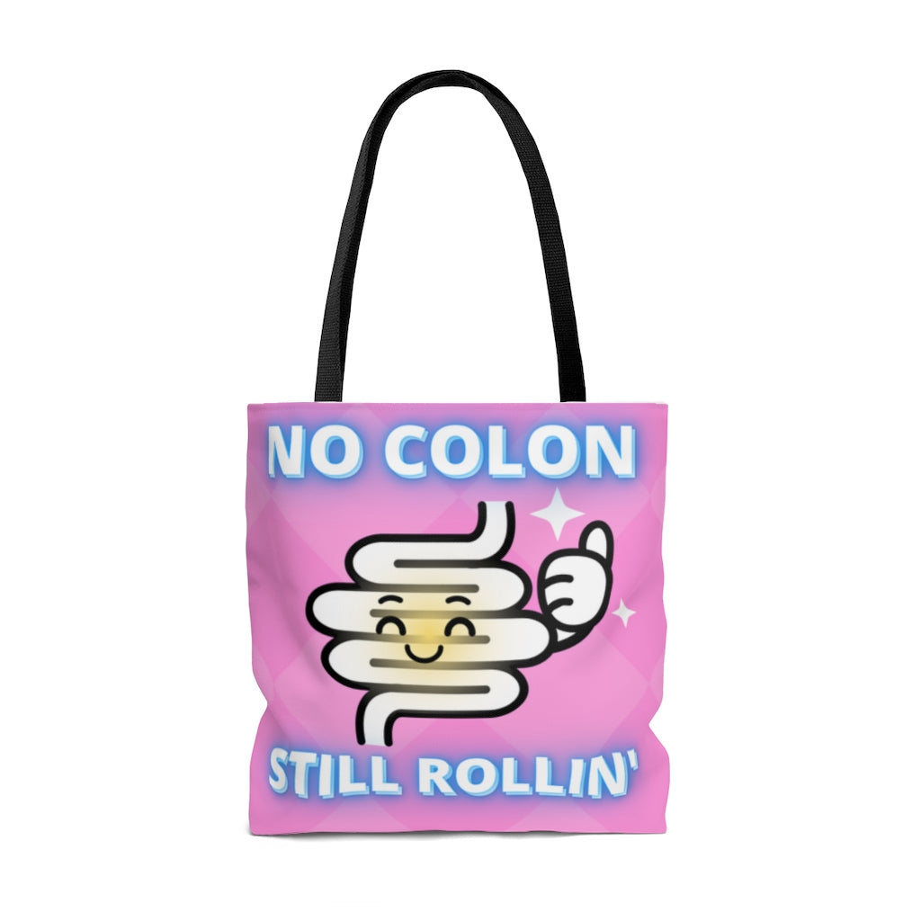 NO COLON STILL ROLLIN' Practical Tote Bag (pink pattern)