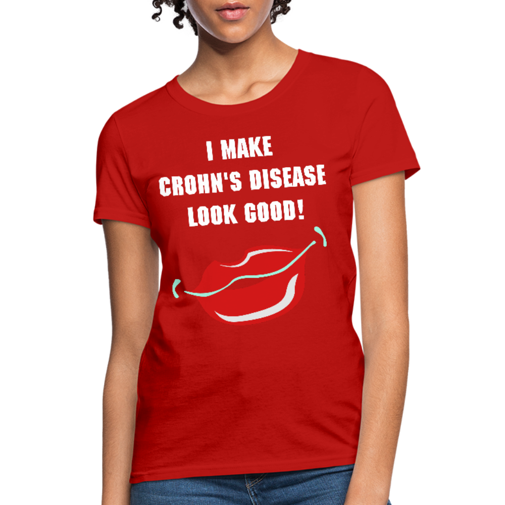 Women's T-Shirt Crohn's Disease Awareness - red