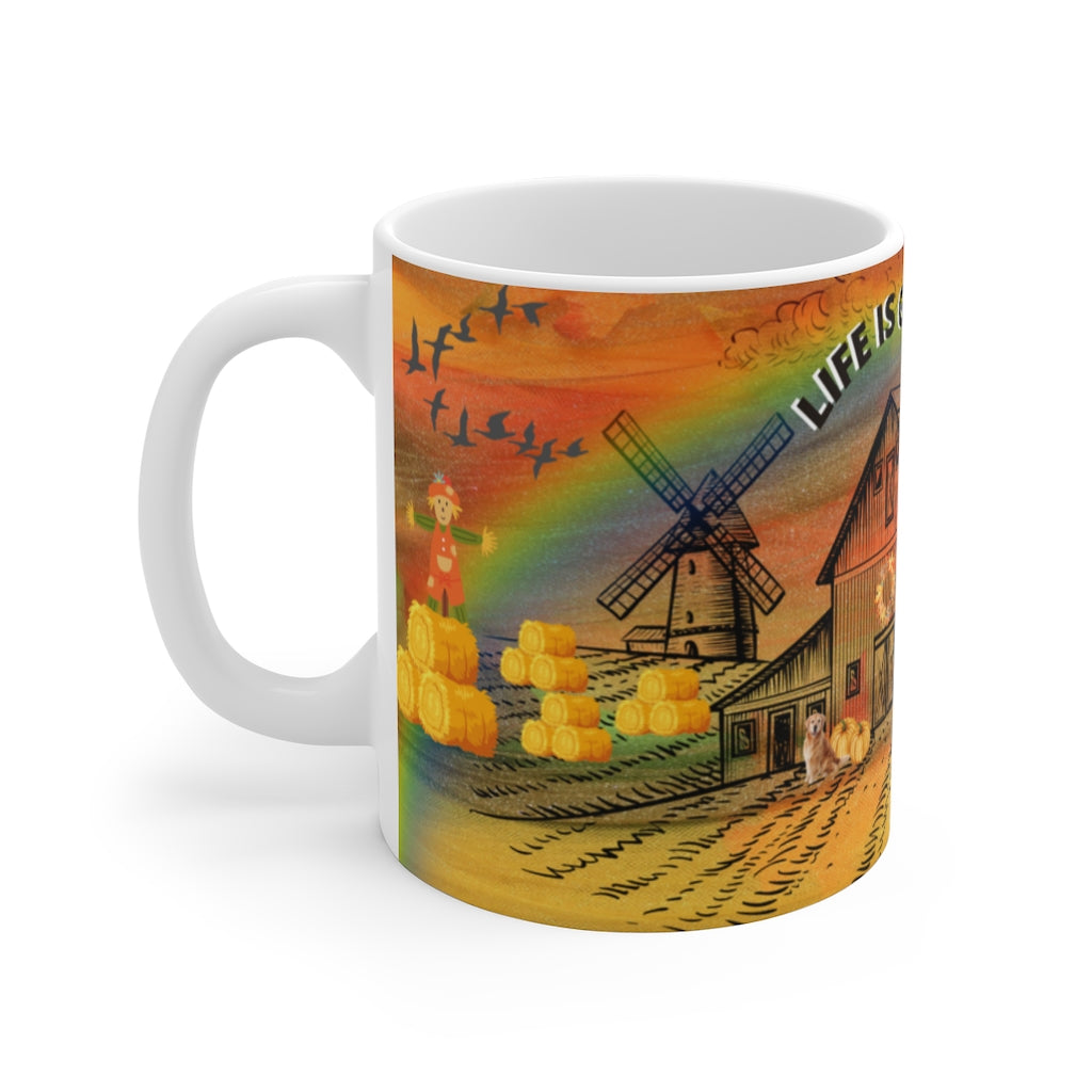 LIFE IS GOOD White Ceramic Mug