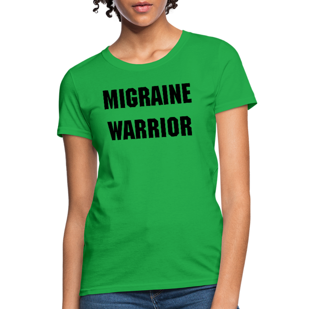 Women's T-Shirt Migraine Warrior Stop The Stigma - bright green