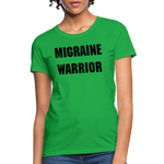 Women's T-Shirt Migraine Warrior Stop The Stigma - bright green