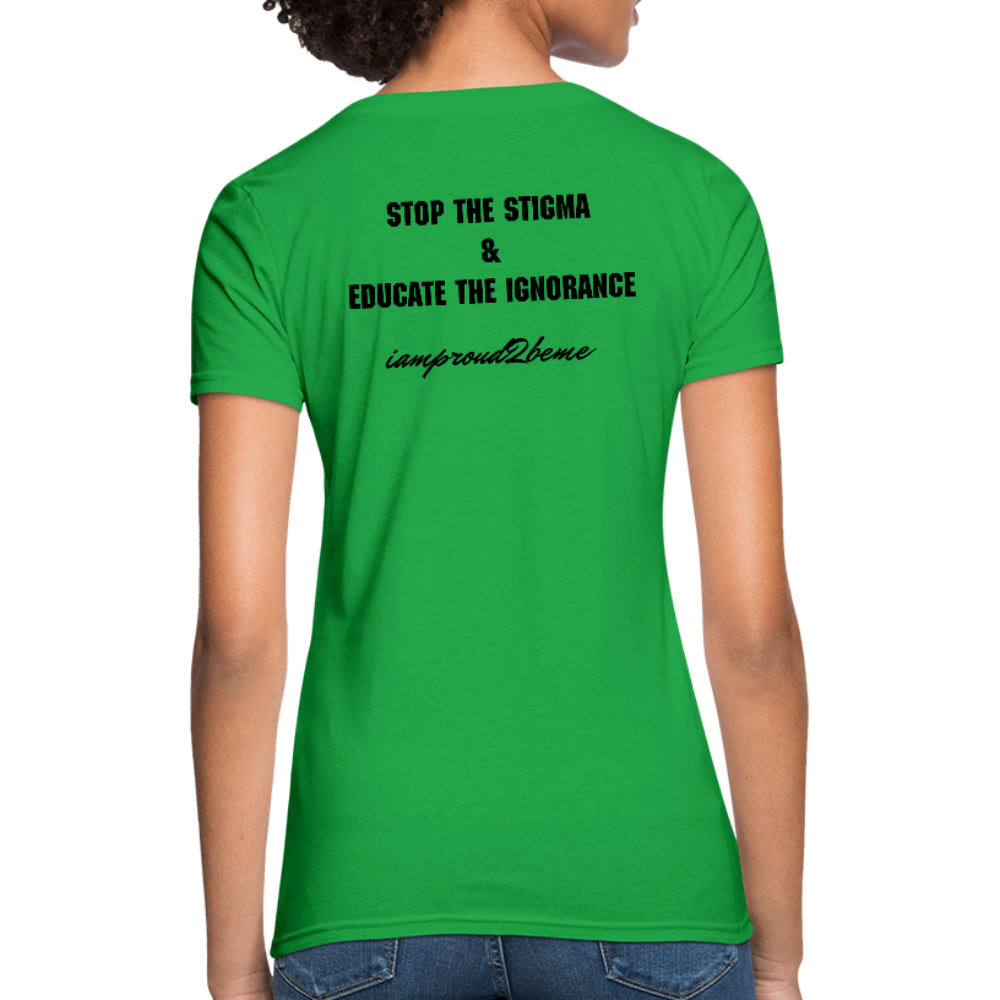 Women's T-Shirt Migraine Warrior Stop The Stigma - bright green