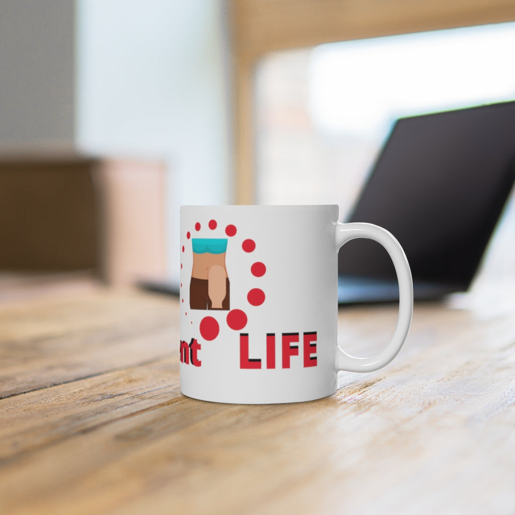 LIVIN' A BAGnificent LIFE White Ceramic Mug (female)