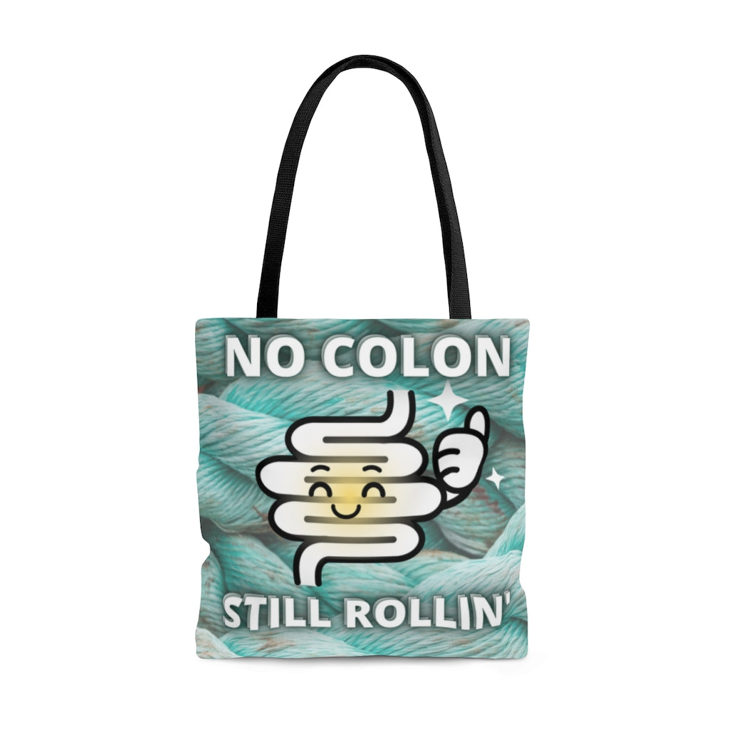 NO COLON STILL ROLLIN' Practical Tote Bag (multi color rope pattern)