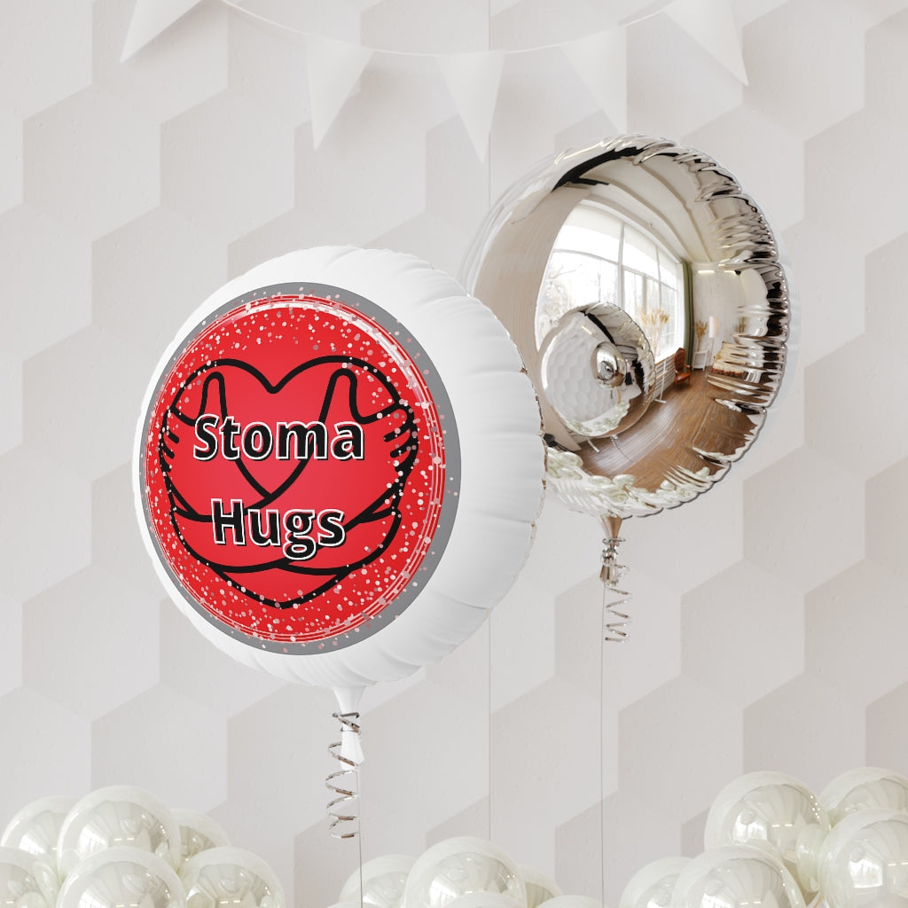 STOMA HUGS Mylar Helium Balloon (grey)