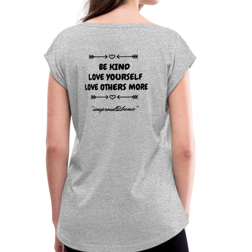 T-Shirt Womens Roll Cuff - heather gray