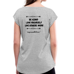 T-Shirt Womens Roll Cuff - heather gray