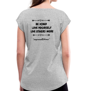 T-Shirt Womens Roll Cuff - heather gray