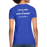 Women's T-Shirt Migraine Warrior Stop The Stigma - royal blue