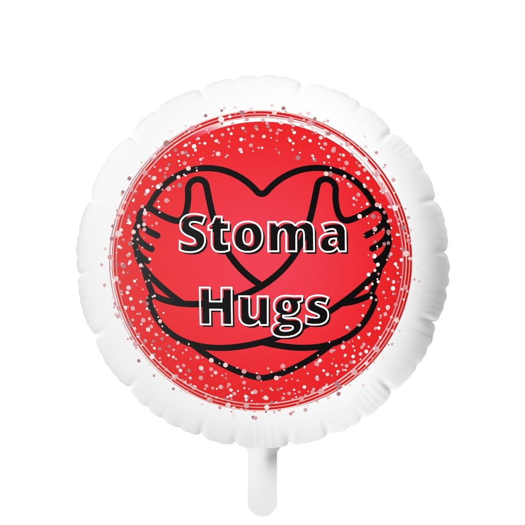 STOMA HUGS Mylar Helium Balloon (white)