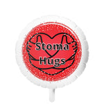 STOMA HUGS Mylar Helium Balloon (white)
