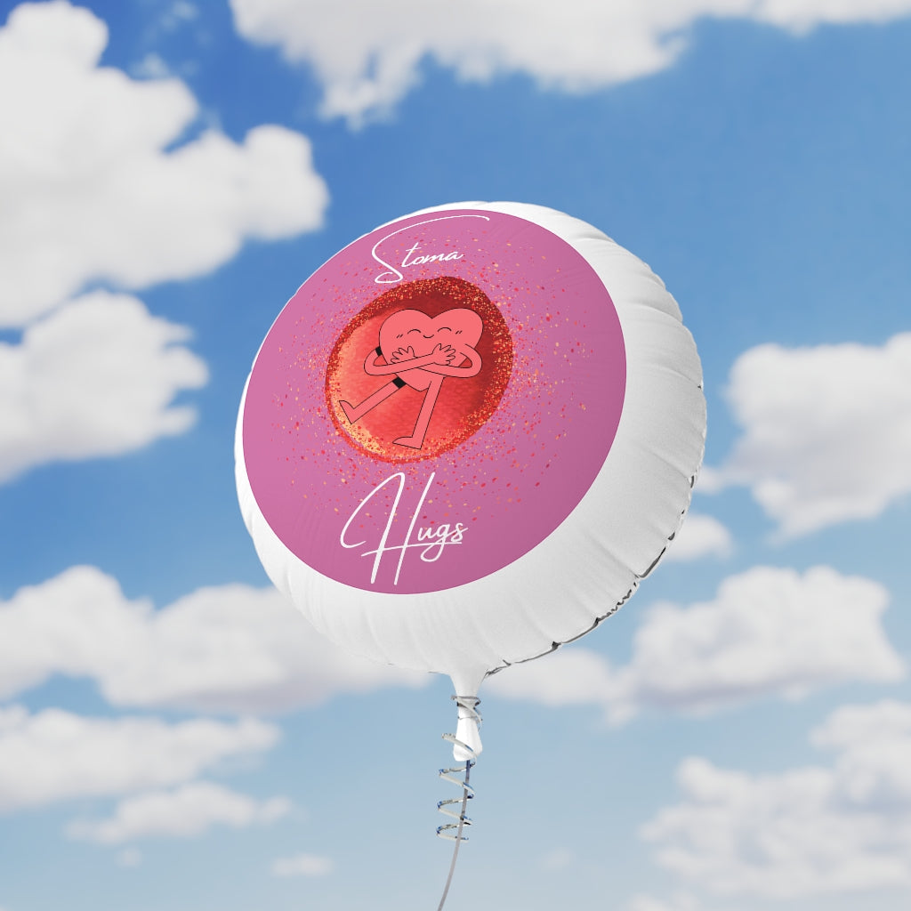 STOMA HUGS Mylar Helium Balloon (light pink)