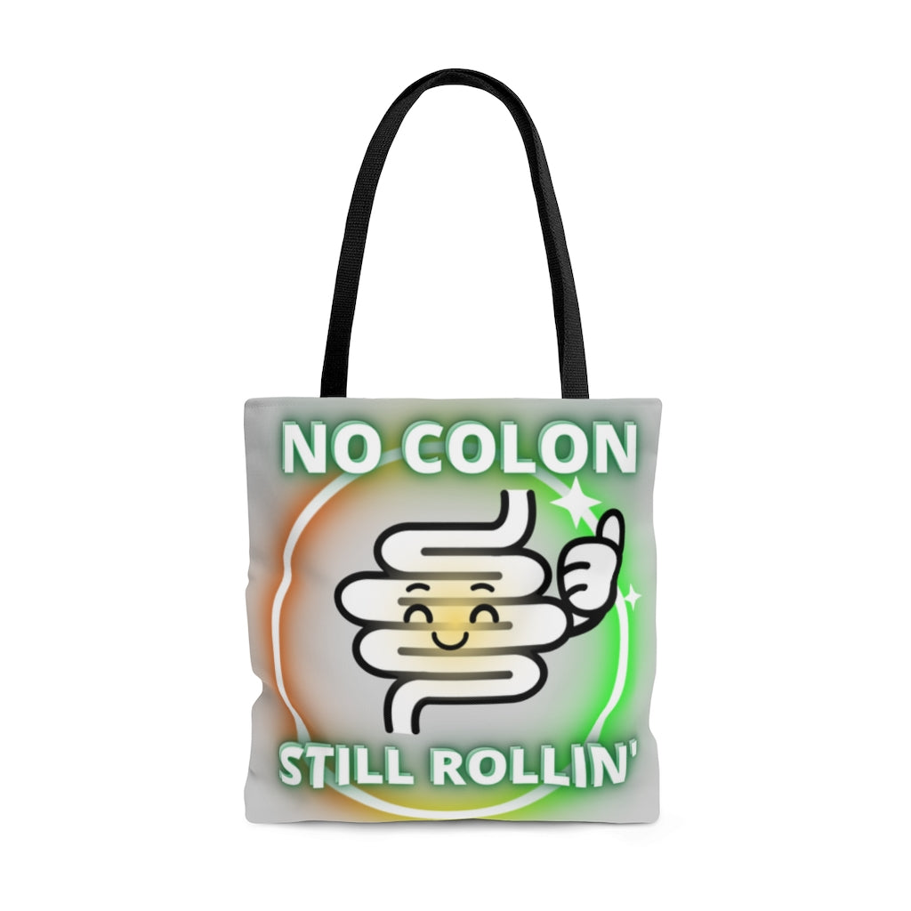 NO COLON STILL ROLLIN' Practical Tote Bag (light grey)