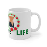 LIVIN' A BAGnificent LIFE White Ceramic Mug (male)