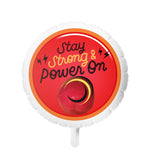 STAY STRONG AND POWER ON Mylar Helium Balloon (peach)