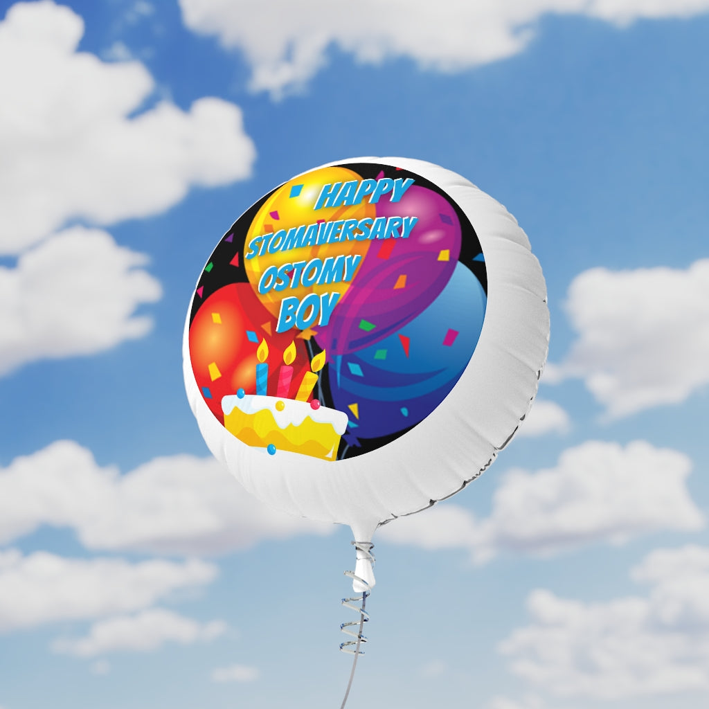HAPPY STOMAVERSARY OSTOMY BOY Mylar Helium Balloon