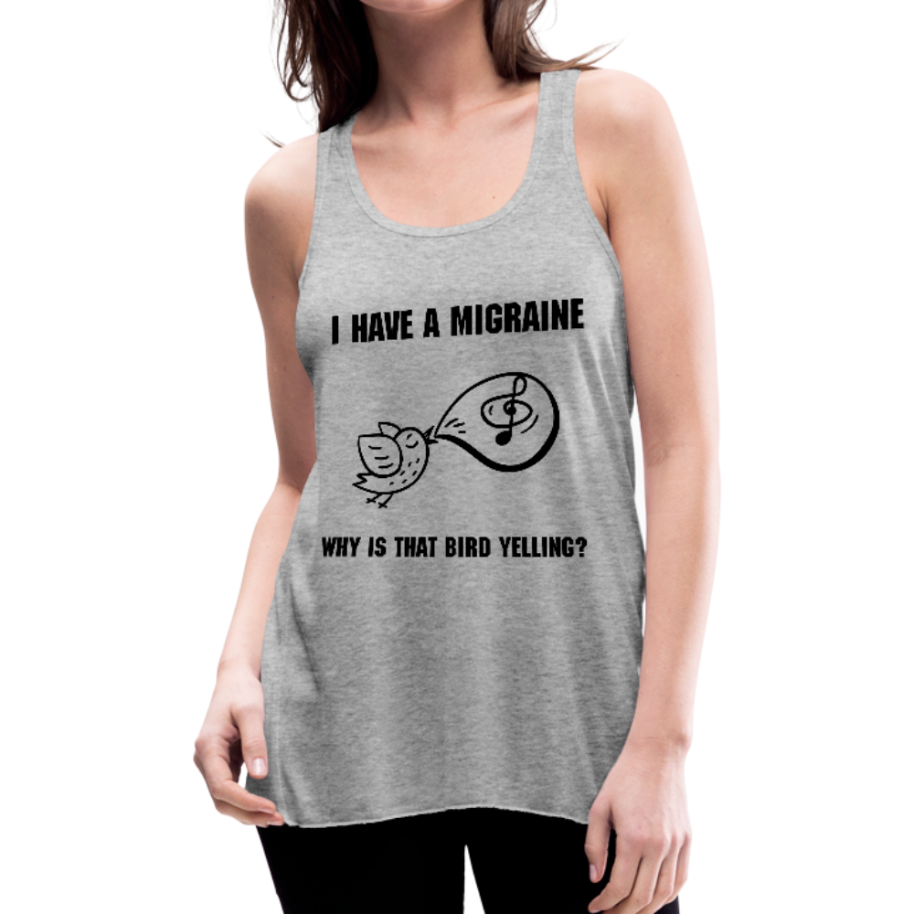 Womens Flowy tank MIGRAINE HEADACHE - heather gray