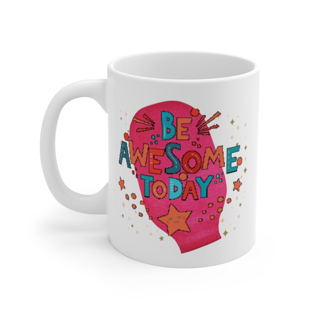 AWESOME DAY White Ceramic Mug
