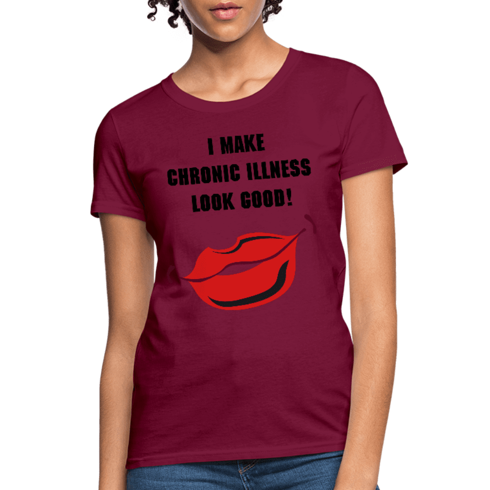 Women's T-Shirt Chronic Illness Awareness - burgundy