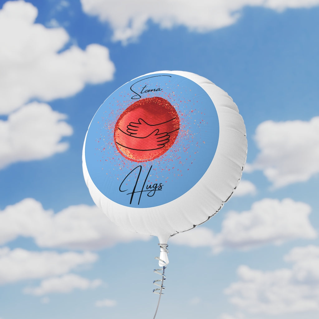 STOMA HUGS Mylar Helium Balloon (light blue)
