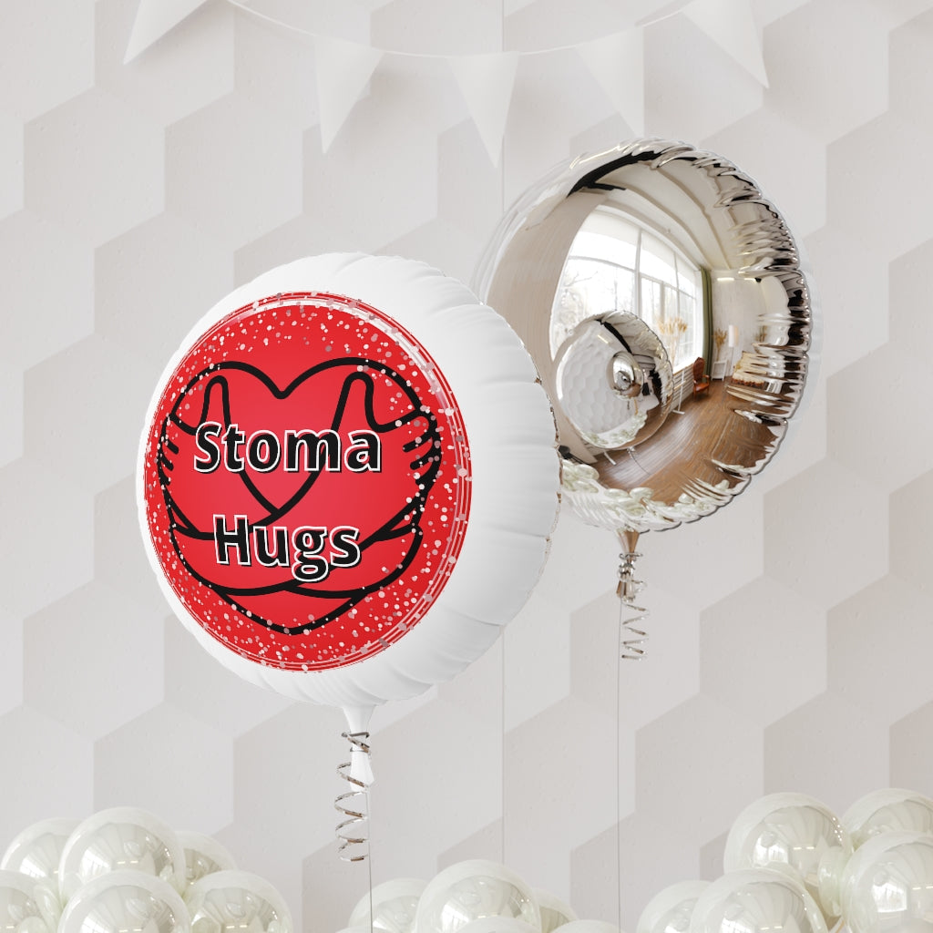 STOMA HUGS Mylar Helium Balloon (red)