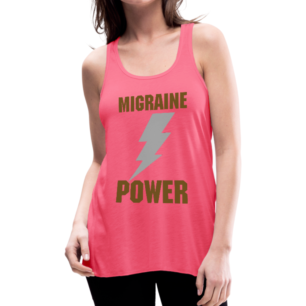 Women's Flowy Tank Top MIGRAINE HEADACHE - neon pink