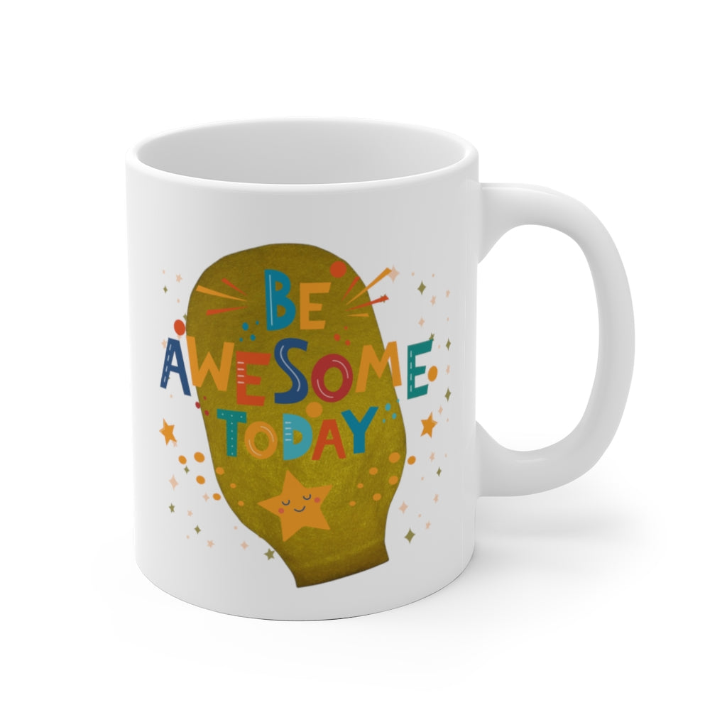 AWESOME DAY White Ceramic Mug