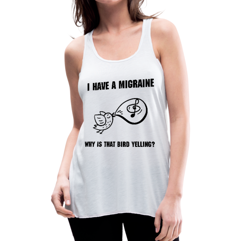 Womens Flowy tank MIGRAINE HEADACHE - white