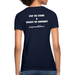 Women's T-Shirt Migraine Warrior Stop The Stigma - navy