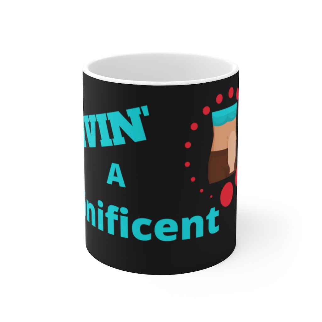 LIVIN' A BAGnificent LIFE White Ceramic Mug (female)