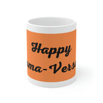 HAPPY STOMA-VERSARY White Ceramic Mug (orange/black)