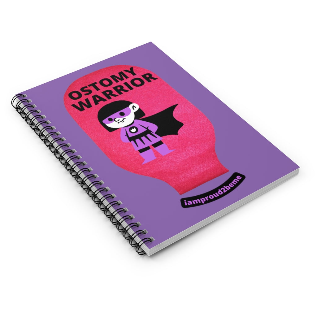 OSTOMY WARRIOR GIRL Spiral Notebook - Ruled Line